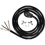 Certified Appliance Accessories 50-Amp Appliance Power Cord, 4 Prong Range Cord, 4 Wires with Eyelet Connectors, 10 Feet, Cop