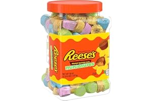 Reese's Miniatures Milk Chocolate Peanut Butter Cups Candy, Easter Container (38 Oz.), 38 Oz