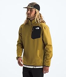 The North Face Men's Crest 1/4 Zip, Amber Green/TNF