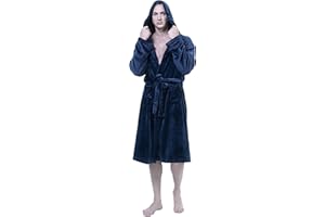 XING YE CHUAN Men's Fleece Robe, Warm Plush Bathrobe