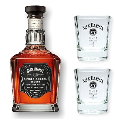 Jack Daniels Single Barrel Whiskey 0,7l 45% Set mit 2 Original Gläser