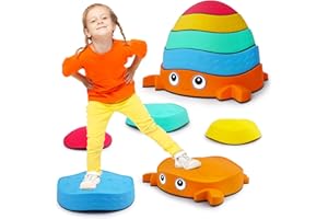 QANIY Crabs Balance Stepping Stones, 5 PCS Non-Slip Toddler Stepping Stones, Fun Sensory Toys for Toddlers, Exercise Sense of Balance And Coordination Skills Indoor or Outdoor Play for Kids Aged 3+
