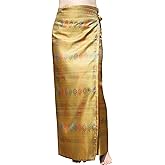 RaanPahMuang Brand Traditional Thailand Luxurious Silk Wrap Skirt Thai Formal Sarong