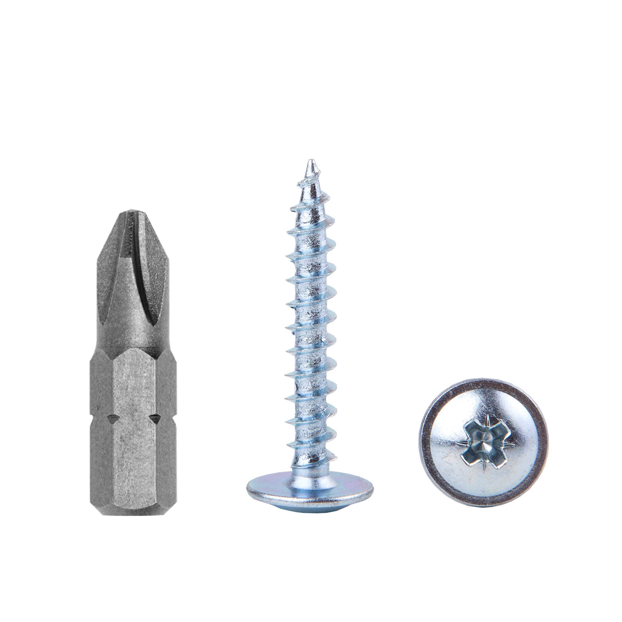 (Pack of 100 pcs) Zinc Plated Steel 5.0 x 30 mm Wood Screws, Metal Screws, Modified Truss Head, Self Tapping (100, 5.0 x 30 mm)