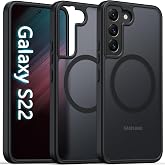 Oterkin Magnetic for Samsung Galaxy S22 Case Matte, S22 Phone Case Compatible with MagSafe Frosted Translucent Shockproof Anti-Scratch Slim Fit Case Military Grade Protection (Black)
