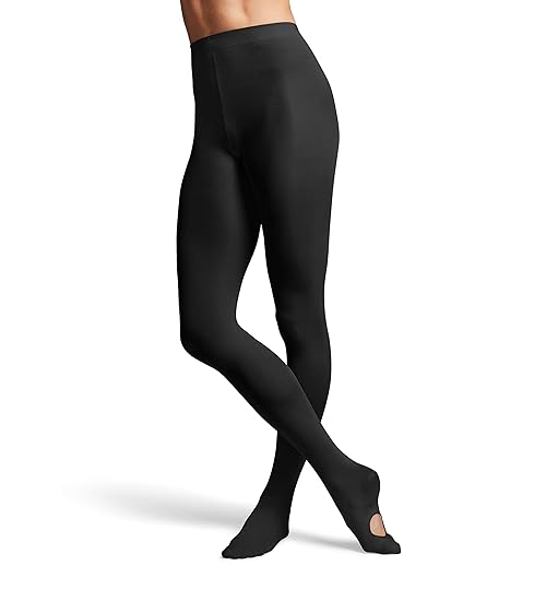 BLOCH Girls contoursoft adaptatoe Tights, Black, Child-Petite