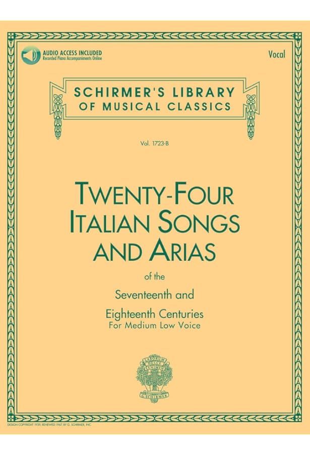 Twenty-Four Italian Songs and Arias for Medium Low Voice