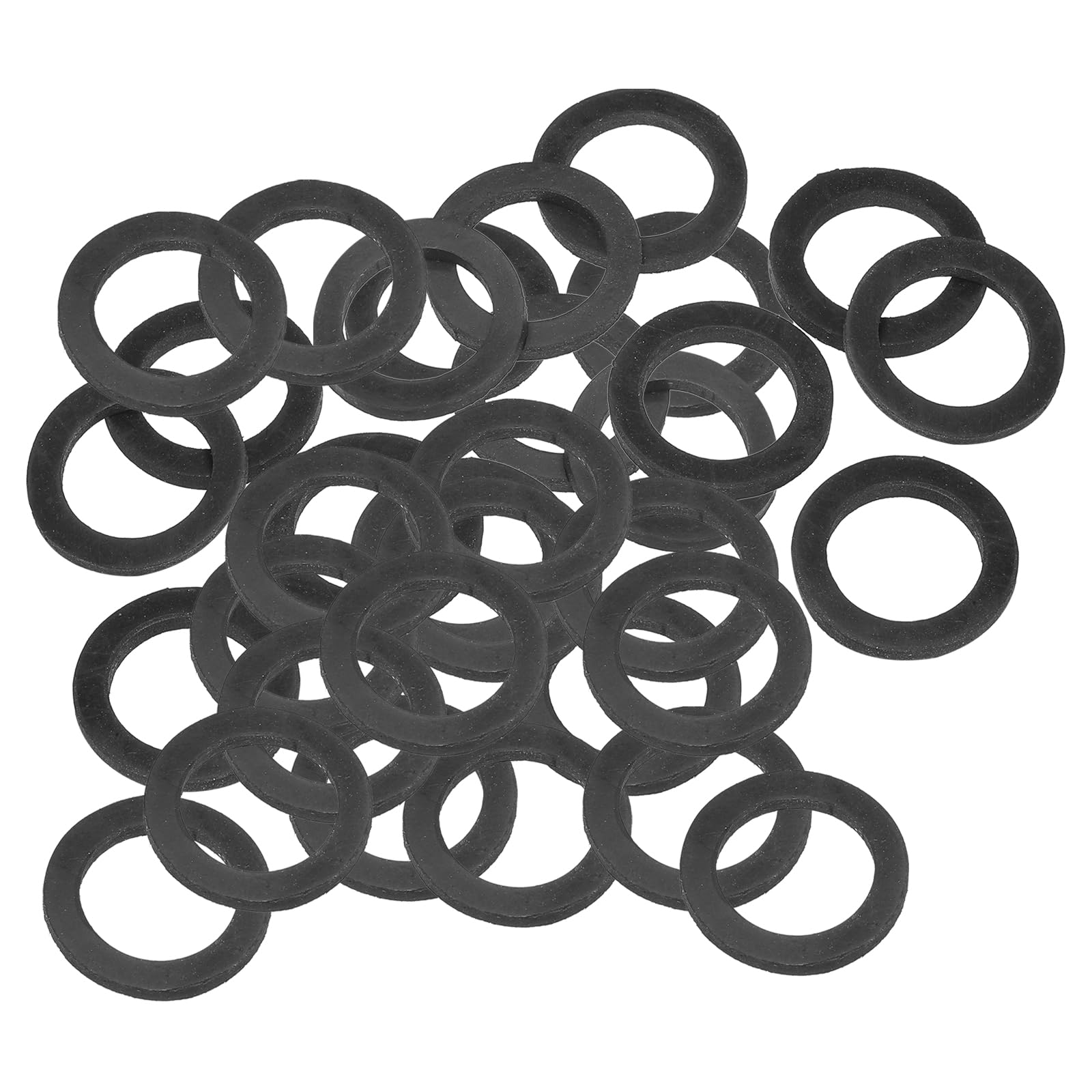 PATIKIL M20 Rubber Flat Washer, 40 Pack 20mm ID 30mm OD 3mm Thick Sealing Spacer Gasket Ring for Faucet Pipe Water Hose Fastener Bolt, Black — image 1