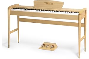 ZHRUNS Digital Piano 88 Key Wooden Heavy Hammer Piano Keyboard, Full-size Weighted Keyboard Electric Piano for Beginners, Sheet Music Stand, Triple Pedal, Power Adapter, Supports USB-MIDI Connecting