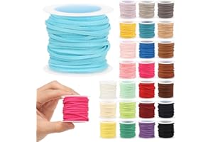 Faux Suede Leather Cord 25 Roll Flat String for Jewelry Making Strips Laces Dream Catcher Supplies DIY Crafts Thread Velvet C