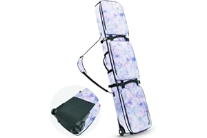 Bosynoy Snowboard Bag with Wheels, Extendable Ski Bags for Air Travel Length up to 175cm, Water Resistant Snowboard Travel Bags for Flying, Padded Ski Bag for Boots Up to Size 13, Helmet, Jacket, Pink