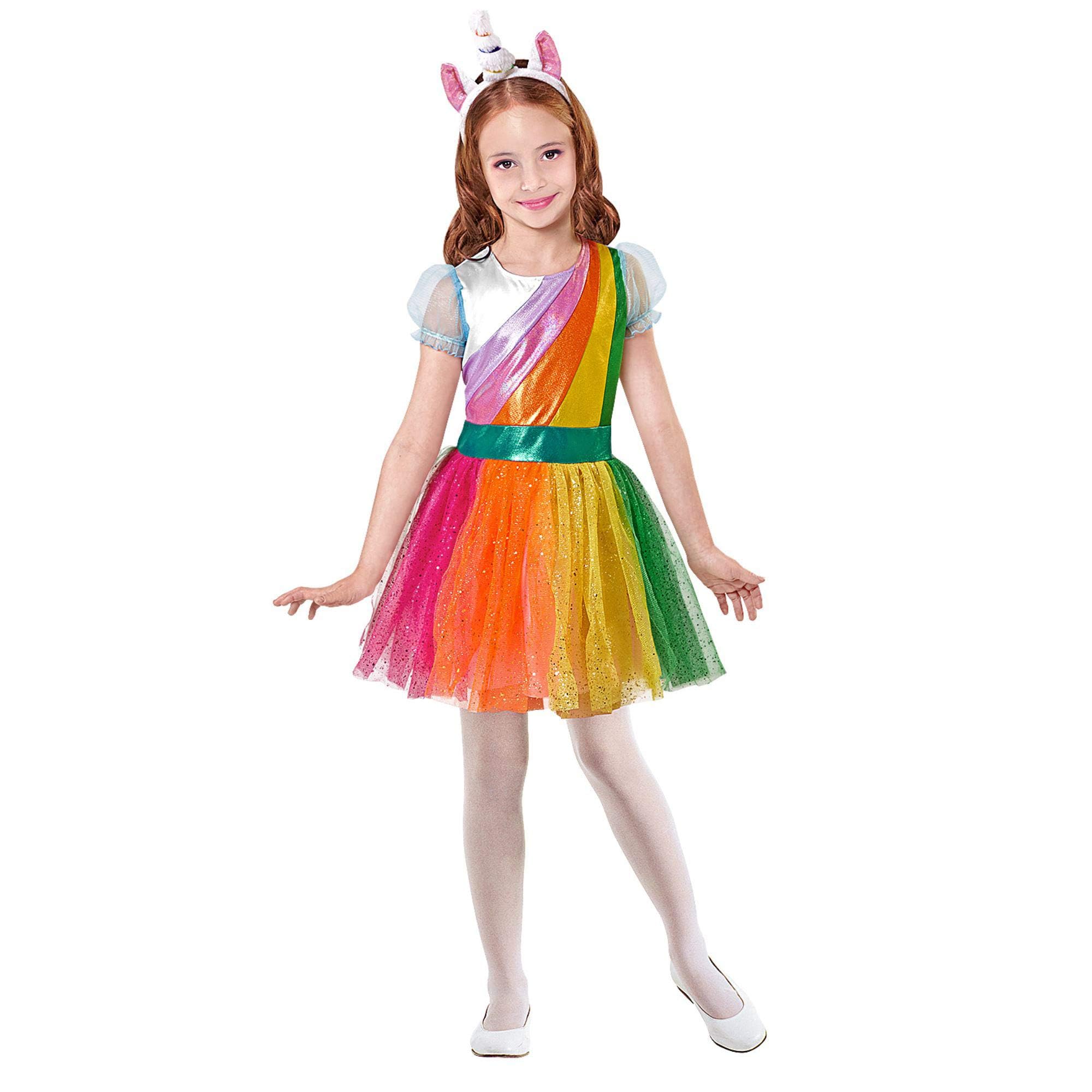 Widmann - Children's unicorn costume, dress, headband, magical, carnival, theme party