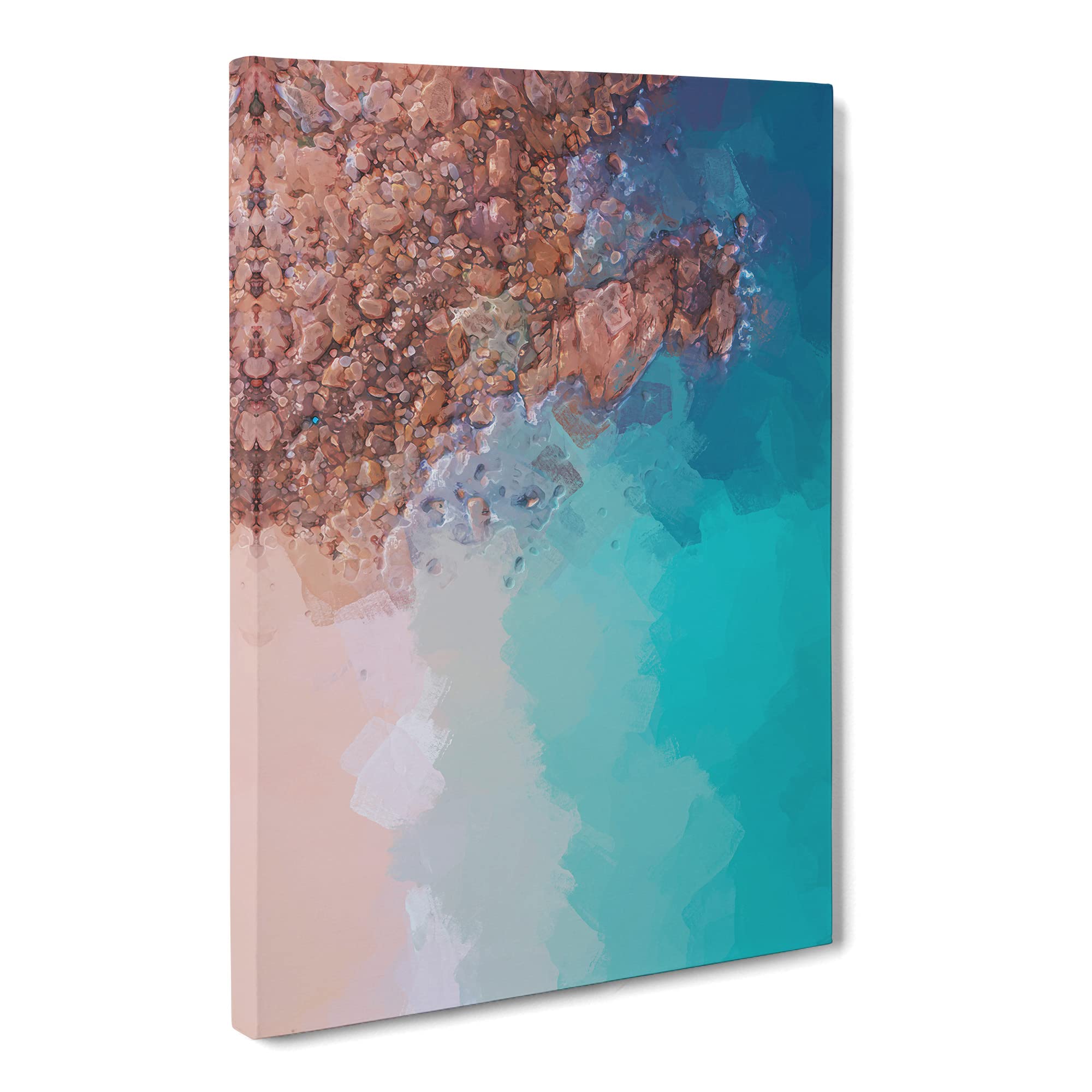 View Of Shek O Beach In Hong Kong Canvas Print | Gallery Wrapped 30mm Frame Wall Art | 20x14 inches | Ready to Hang | Abstract Seascape Picture | Living Room Bedroom Lounge Office