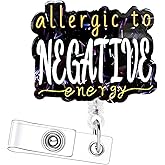 Funny Quotes Badge Reel,Retractable ID Card Name Badge Holder with Alligator Clip for Nurse Doctor Teacher Office Worker