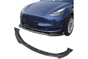 FLAMPETUS Fit Tesla Model Y Front Bumper Lip Kit Front Spoiler Wing Matte Carbon Fiber Splitter Trim Model Y Accessories 2017-2023 2024