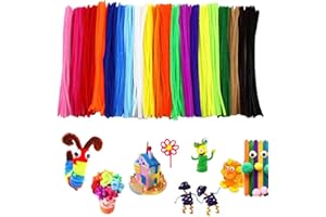 SHANDERBAR Pipe Cleaners, Pipe Cleaners Craft，Craft Supplies, 200 PCS,20 Colors of Colored Chenille Rods, Suitable for DIY Art and Crafts, DIY Creative Handicrafts, Art Supplies (12 in * 6 mm).