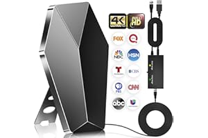 MERPERSOM 2025 Upgraded Strongest Digital TV Antenna, 2700+ Miles Range TV Antenna for Smart TVs, Indoor/Outdoor HDTV Antenna for Local Channels with Amplified Signal Booster Supports 4K 8K 1080p-38 FT Cable