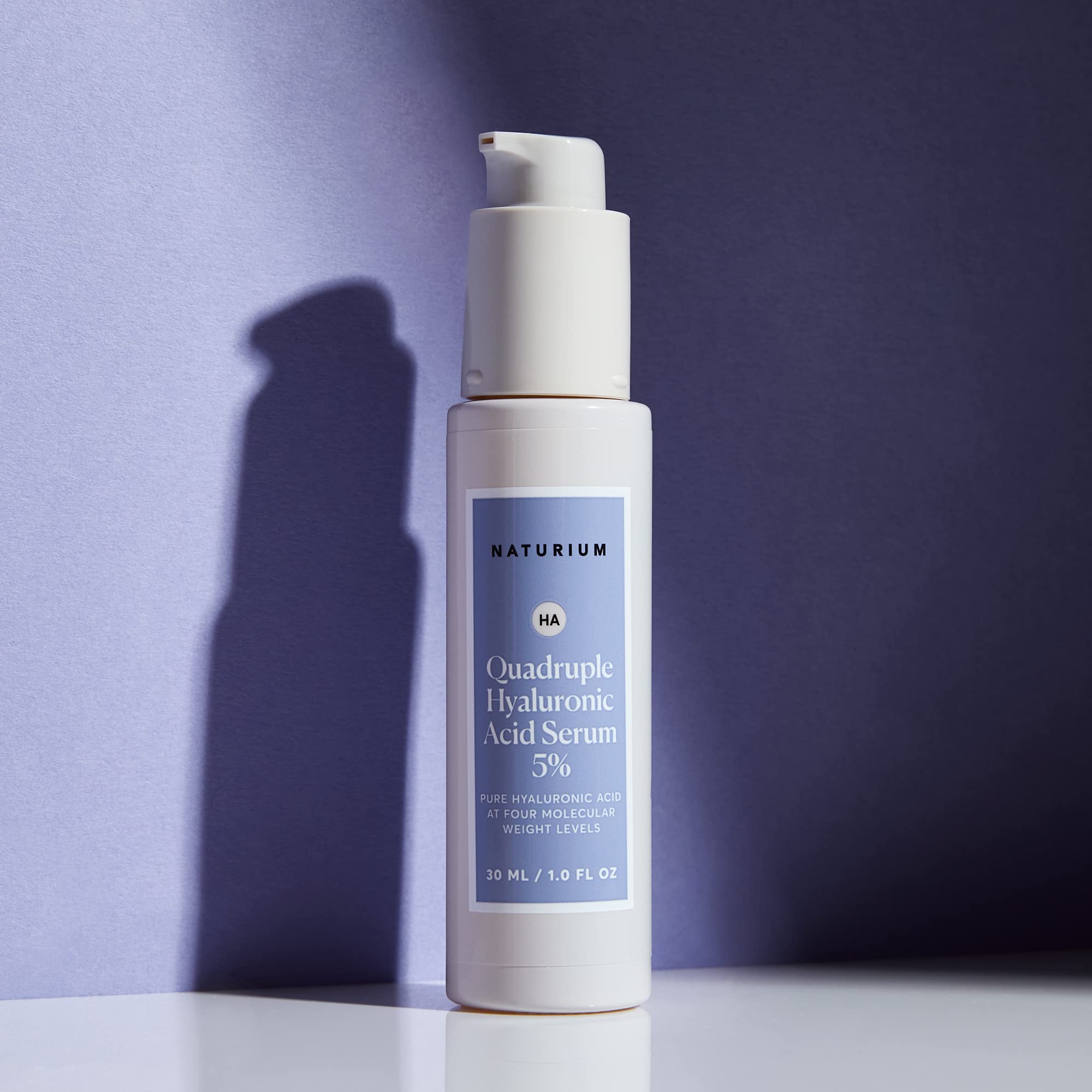 Naturium Quadruple Hyaluronic Acid Serum 5%, Hydrating & Plumping Face Serum, Anti-Aging & Moisturizing Skin Care, Fragrance-Free, 1 oz