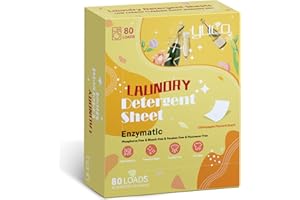YUCO Travel Laundry Detergent Sheets 80 Loads Eco Friendly Washer Sheets, Liquidless Detergent Sheet No Plastic Jug Concentrated Laundry Detergent Hypoallergenic, Champagne Scent