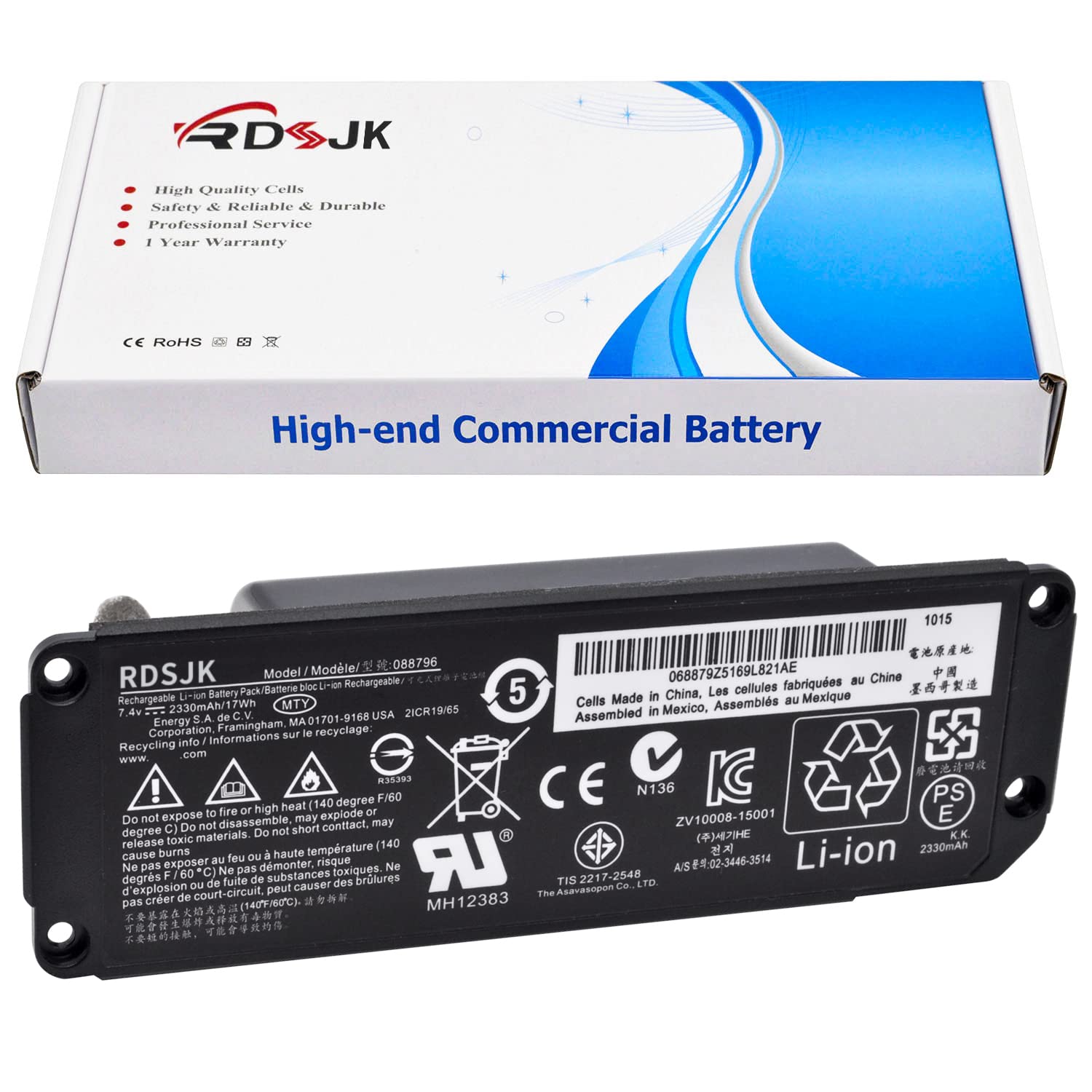 RDSJK 088796 088789 088772 Battery Replacement for