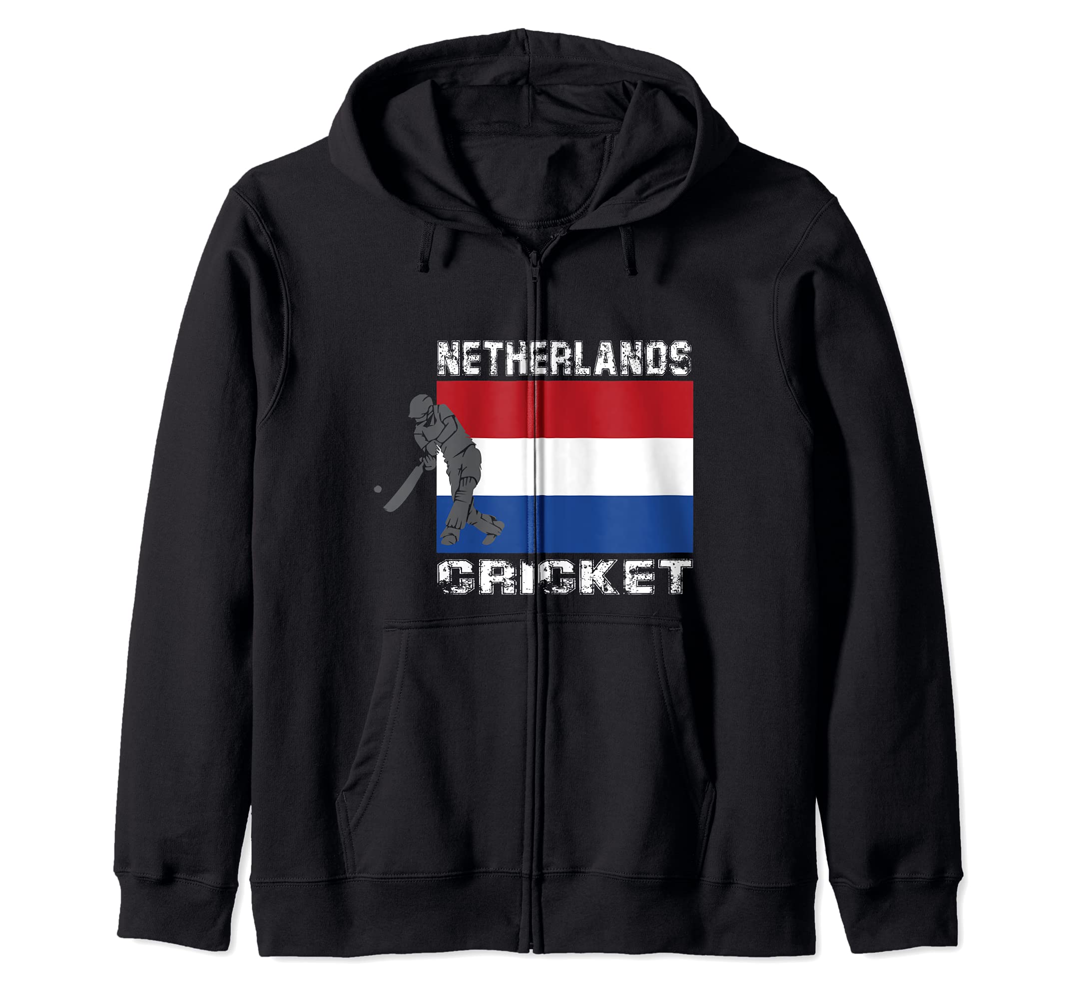Netherlands Cricket Batsman Batting International Fan Tee Zip Hoodie