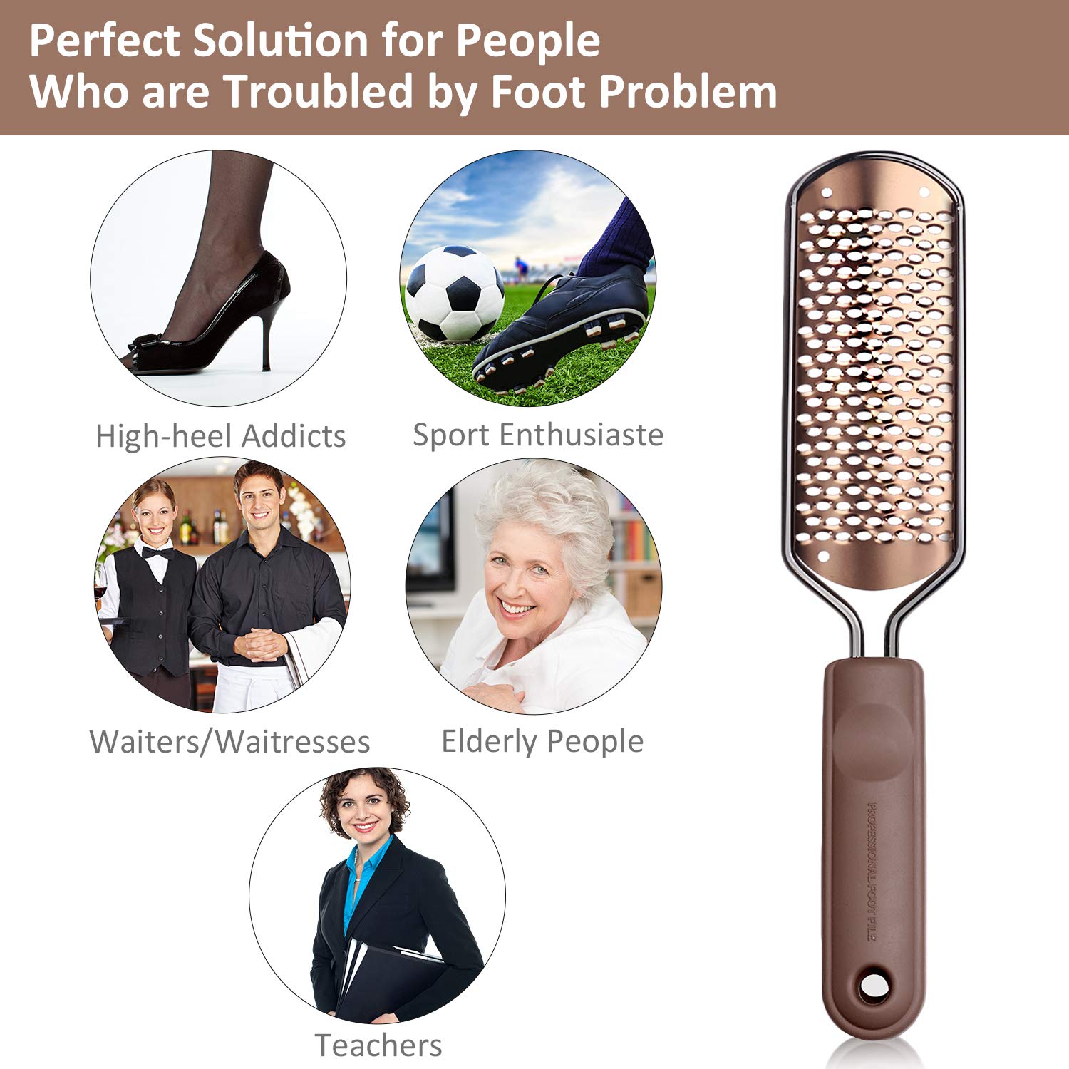 Pedicure Foot File Callus Remover - BTArtbox Large Foot Rasp Colossal Foot Scrubber Professional Stainless Steel Callus File for Wet and Dry Feet : Beauty