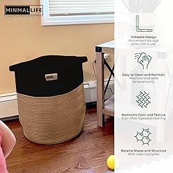 Minmallife Cotton Rope Basket for Storage with