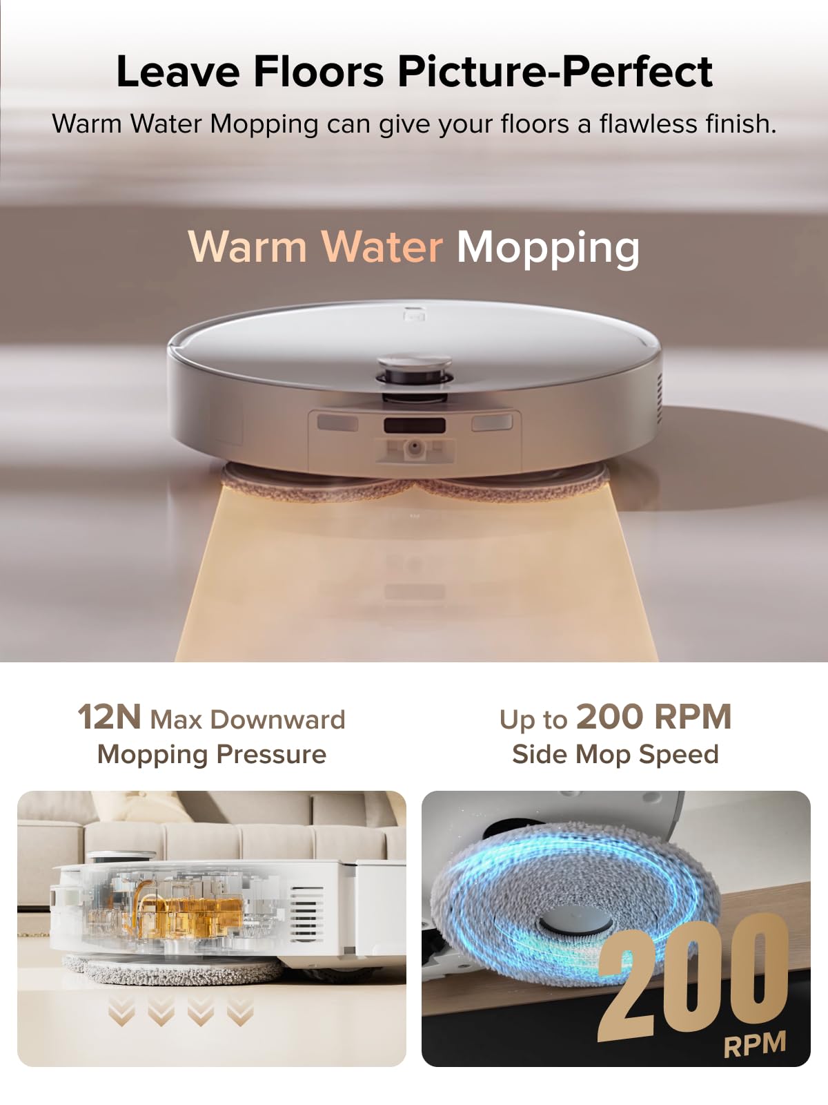 roborock Qrevo CurvX Robot Vacuum and Mop, 22,000Pa Suction, 3.14’’ Ultra Slim, Zero-Tangling Design, Reactive AI Obstacle Recognition, AdaptiLift Chassis, Auto Hot Water Mop Washing & Drying