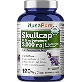 NusaPure Organic Skullcap Root 30:1 Extract, 66.66 mg Equivalent to 2,000mg Per Veggie Caps 120 Count (Non-GMO, Vegan)