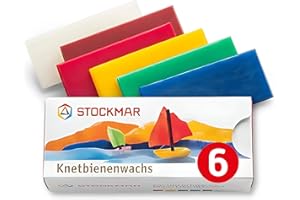 Stockmar Modelling Beeswax - 6 Color Beeswax Sheets Set - For Kids, Toddlers, and Artists looking for Waldorf Organic Art Supplies, Non Toxic Beeswax, Non Drying Beeswax Modeling Wax For Homeschoolers