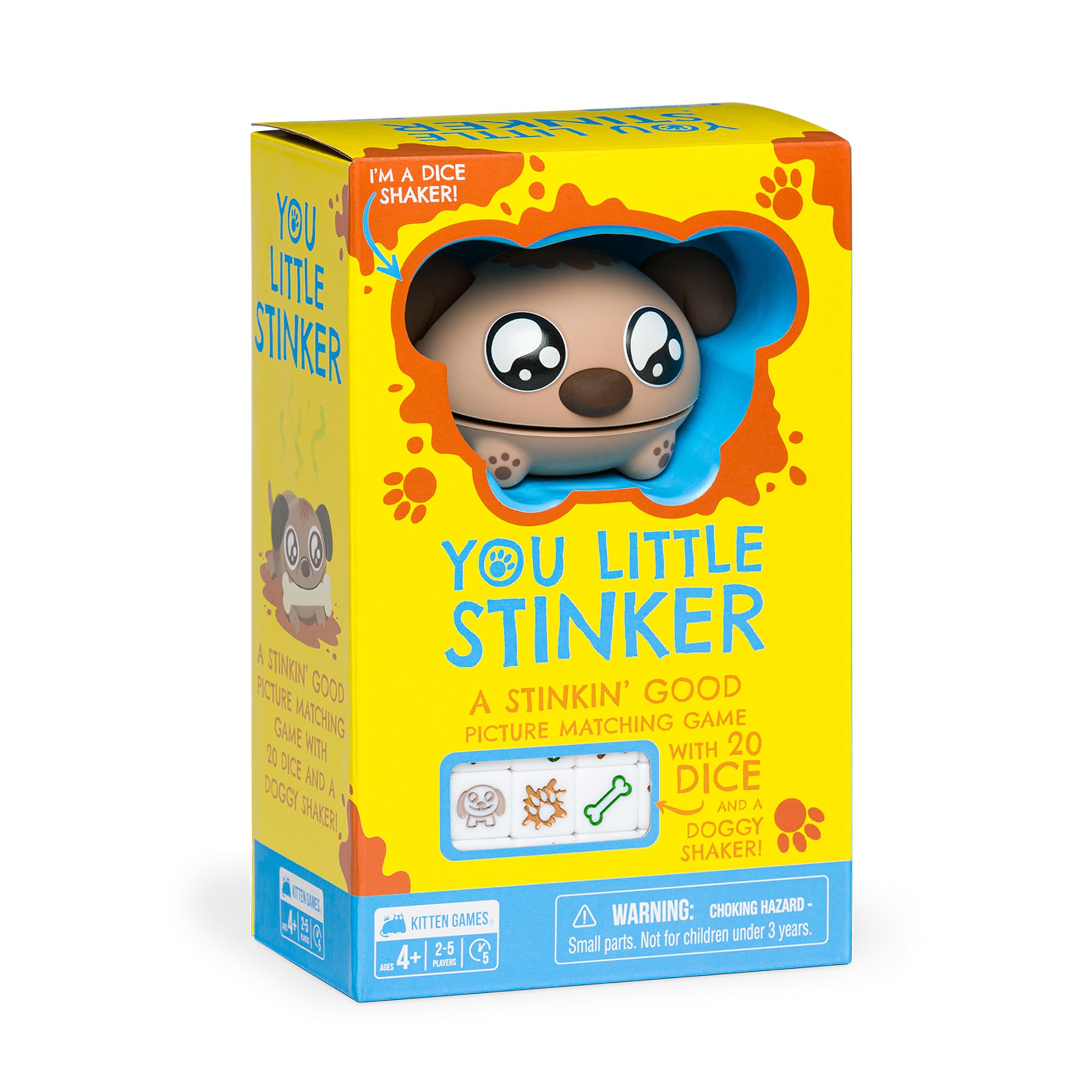 Exploding Kittens You Little Stinker 2-5 Players - Ages 4+ - 5 Minutes to Play - Engaging Kids Matching Game with Dice and Shaker - Kid Friendly Dice Game Ideal for Family Night