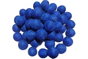 CARTSYOU Felt Wool Beads Balls Pom Pom Handmade DIY for Craft Dream Catcher Baby Moile Pompom Home Decor Nursery Party Props (Darkblue 20mm 30pcs)