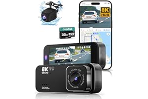 LENSUGE Dash Camera for Cars, 8K Full UHD Dash Cam Front and Rear Inside with App,Car Camera with Free 32GB SD Card,Built-in Wi-Fi GPS,3.16”IPS Screen,170°Wide Angle,WDR,24H Parking Mode,Night Vision