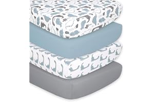 The Peanutshell 4-Pack Fitted Crib Sheet Set - Super Soft & Breathable Baby Boy Crib Sheets, Nursery Decor, Fit for Standard Mattress Cover- Dinosaur