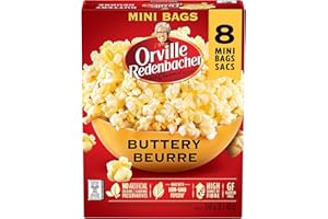Orville Redenbacher Buttery Microwave Popcorn (8 x 43 Gram Mini Bags Total), Net weight - 340g, 8 Count
