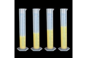 HNBUN 4Pack 500ml Plastic Graduated Cylinder, Transparent Measuring Cylinder Durable Lab Test Tube Flask, 2-Sided Measuring Lines Graduated Cylinder Beaker for Science Projects, Pour Spout