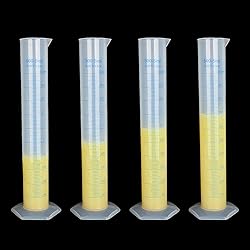 4Pack 500ml Plastic Graduated Cylinder, Transparent