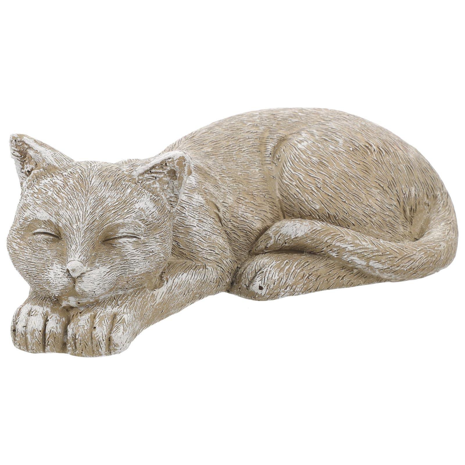 Happyyami Cat Memorial Statue 5.71X2.76X1.57In Resin Pet Memorial Stone Garden Ornament Comfort Gift for Remembering Lost Cats Outdoor Tribute
