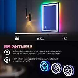 ISTRIPMF 24x32 inch LED Bathroom Mirror RGB Color