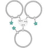 3PCS Bracelet Set for Woman Little Middle Big Sister Friendship Gifts for Her Middle Little Big Sisters 3 Piece Bracelets for Friends Christmas Birthday Gift for Best Friend Bestie Bff Stretch Jewelry