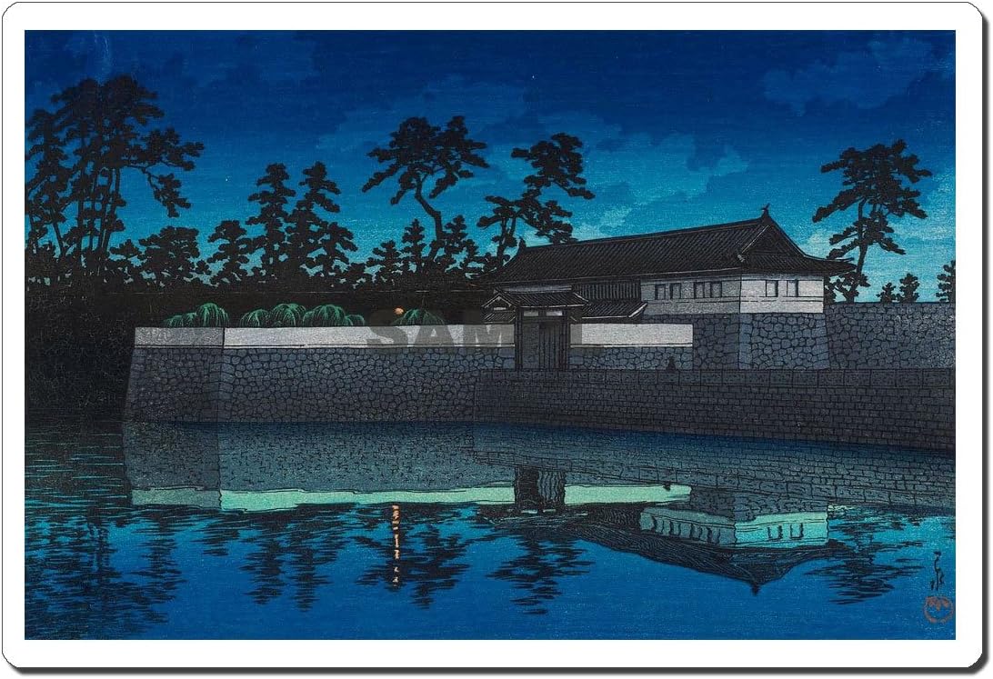 12005 Kawase Hasui - Night Scene at Sakurada Gate, Tokyo ukiyo-e mouse pad MADE IN JAPAN