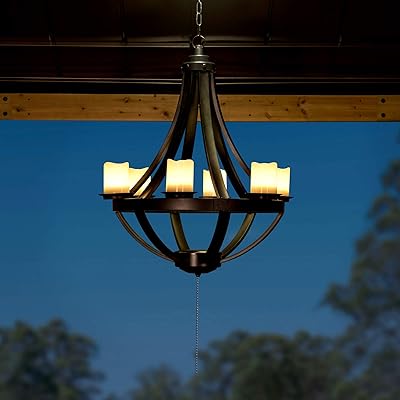Buy Sunjoy Ion Collection Classic Outdoor Battery Powered Six Light Led Chandelier Black Online In Turkey B0843kcr3l
