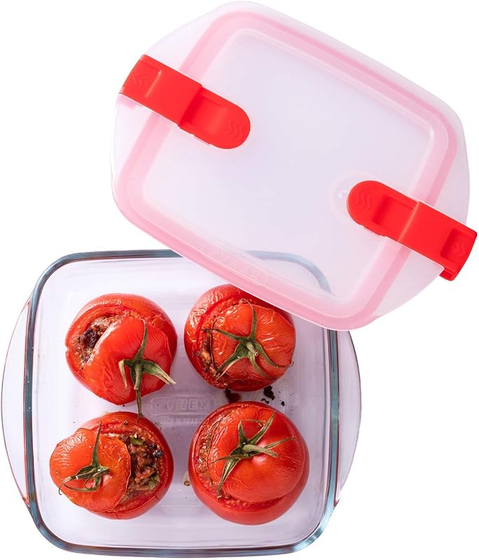 Cook & Heat Cook & Heat – Juego de 3 alimentos cuadrados de cristal 1 L con tapa hermética especial para microondas – Cajas de conservación