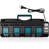 PENGJBATTER DC18SF 14.4V/18V Rapid 4-Port Charger with USB Ports for Makita 14.4V-18V Battery BL1850B BL1860B BL1430B BL1840B BL1820B & Charger DC18RC DC18RD, Fast Charging for Makita 18V Power Tools