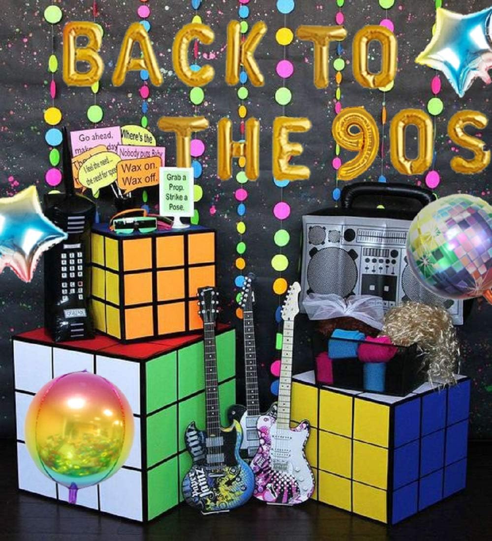 JeVenis Back to The 90's Balloon Banner 90s Balloon 90's Party Decorations 90s Party Supplies Themed Balloons - Image 4