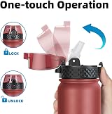 OLDLEY 1L Stainless Steel Water Bottle with Straw Lid Vacuum Insulated view 3