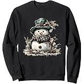 Women Vintage Snowman Christmas Cute Winter Xmas Season Sweatshirt