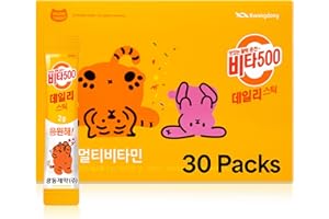 KWANGDONG Vita500 Multivitamin Powder Daily Stick, Improve Strong Immune, & Energy Boost with Vitamin C 500mg, and Vitamin B Complex (30 Sticks of 500mg)