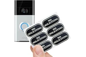 HAO HELPER Small No Soliciting Sign for House,6 Pcs No Soliciting Sign,with Glow in the Dark Stickers,Tiny Size Perfect for Video Doorbell,No Solicitation Sticker for Front Door,Wall,Window(Round)