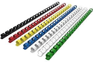 Rayson CR-12-100-M Plastic Binding Combs 1/2in. 21-Ring, 90-Sheet Capacity, Colorful Comb Binding Spines, Max. Binding A4 Size Paper (8.3"×11.7"), Box of 100